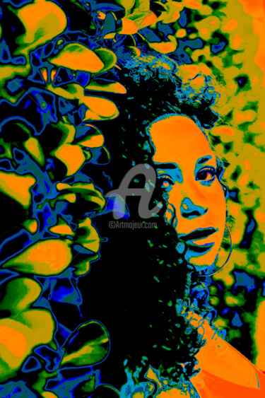 Digital Arts titled "Portrait de femme s…" by Françoise Aubert-Moreau, Original Artwork, 2D Digital Work