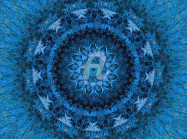 Digital Arts titled "Bleu duveteux" by Françoise Aubert-Moreau, Original Artwork, 2D Digital Work