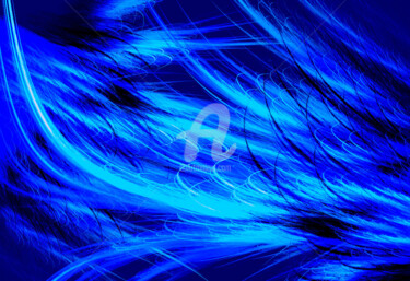 Arts numériques intitulée "Night in Blue blues" par Françoise Aubert-Moreau, Œuvre d'art originale, Travail numérique 2D