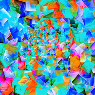 Arts numériques intitulée "Color's carreaux" par Françoise Aubert-Moreau, Œuvre d'art originale, Travail numérique 2D