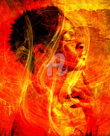 Digital Arts titled "Black Magic Woman" by Françoise Aubert-Moreau, Original Artwork, Photo Montage