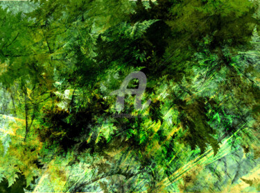 Arts numériques intitulée "Vent en forêt" par Françoise Aubert-Moreau, Œuvre d'art originale, Photo montage