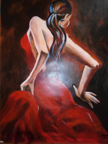 Peinture intitulée "La danseuse de Flam…" par Françoise Augustine, Œuvre d'art originale, Acrylique