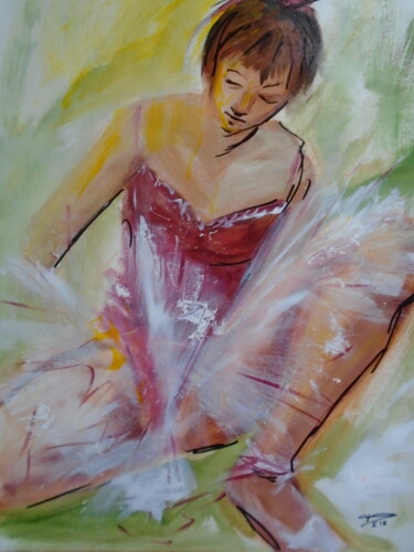Painting titled "La danseuse" by Françoise Augustine, Original Artwork, Acrylic
