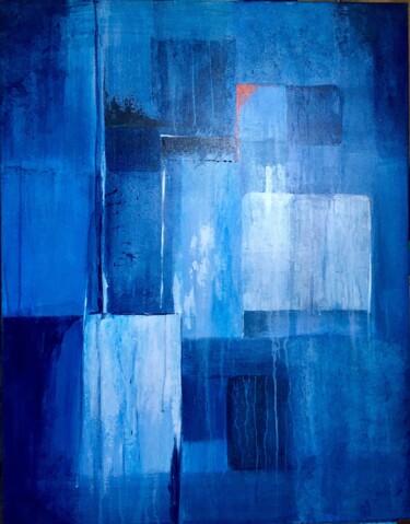 Картина под названием "Blue Jean Vendu" - Françoise Augustine, Подлинное произведение искусства, Акрил