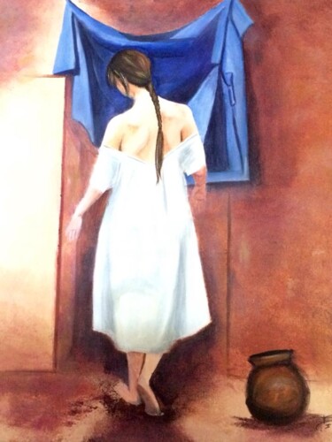 Painting titled "Drapés" by Françoise Augustine, Original Artwork, Acrylic