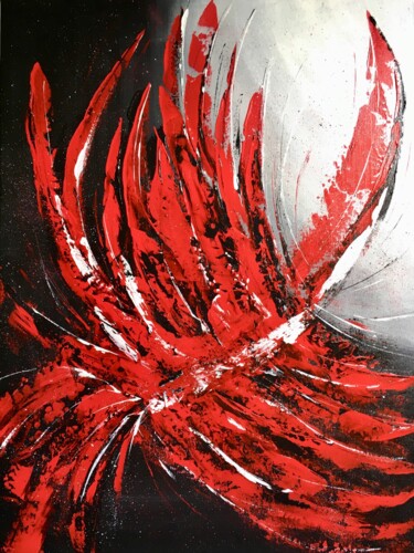 Peinture intitulée "L’Aigle Rouge" par Françoise Augustine, Œuvre d'art originale, Acrylique