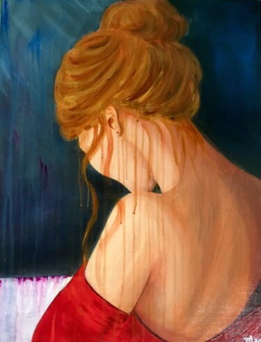 Peinture intitulée "La femme au rubis V…" par Françoise Augustine, Œuvre d'art originale, Acrylique