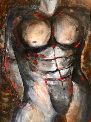 Painting titled "PULLO" by Françoise Augustine, Original Artwork, Acrylic Mounted on Wood Stretcher frame