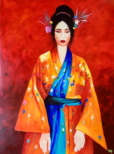 Painting titled "TERUHA" by Françoise Augustine, Original Artwork, Acrylic Mounted on Wood Stretcher frame