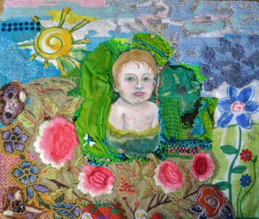 Peinture intitulée "c'est un garçon" par Francoise Bazin Delamonica, Œuvre d'art originale, Huile