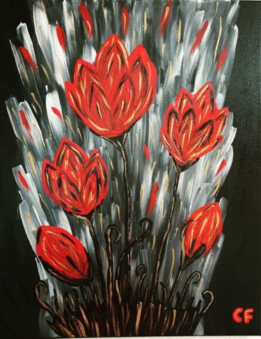 Peinture intitulée "feu d'artifice de f…" par Françoise Cartellier, Œuvre d'art originale, Acrylique