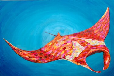 Painting titled "Manta spirit" by Françoise Dagorn, Original Artwork, Acrylic