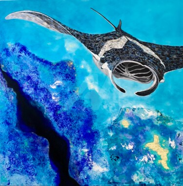 Noir marin Peinture intitulée "Noir marin" par Françoise Dagorn, Œuvre d'art originale, Acrylique