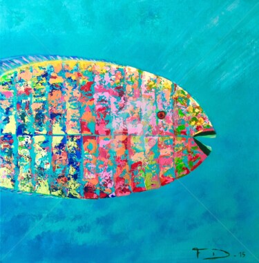 Peinture intitulée "parrotfish.jpg" par Françoise Dagorn, Œuvre d'art originale, Acrylique