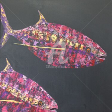 Painting titled "Albacore04" by Françoise Dagorn, Original Artwork, Acrylic