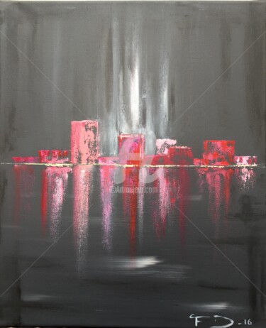 Peinture intitulée "Red reflection and…" par Françoise Dagorn, Œuvre d'art originale, Acrylique