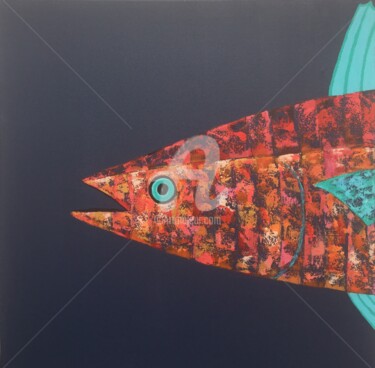 Peinture intitulée "Longtail tuna tript…" par Françoise Dagorn, Œuvre d'art originale, Acrylique