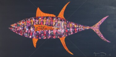 Peinture intitulée "Yellowfin tuna" par Françoise Dagorn, Œuvre d'art originale, Acrylique