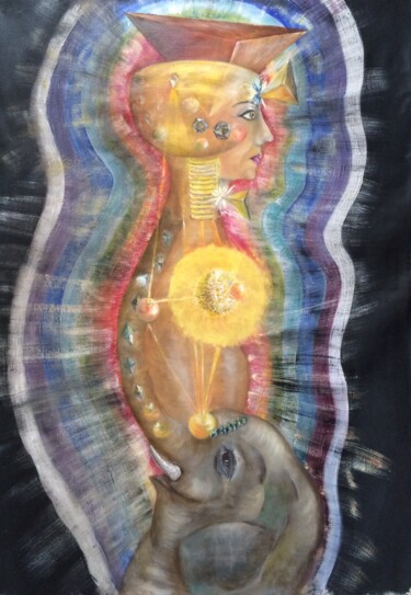 Pintura titulada "Polyèdres sacrés" por Francoise Delpérée, Obra de arte original, Oleo Montado en Bastidor de camilla de ma…