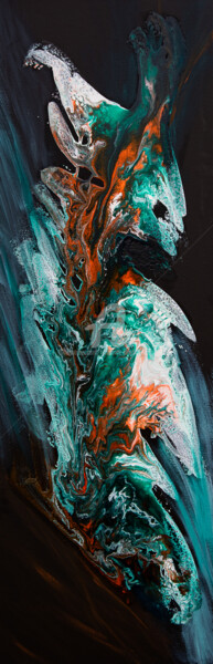 Painting titled "Charybde" by Françoise Dugourd-Caput, Original Artwork, Acrylic Mounted on Wood Stretcher frame