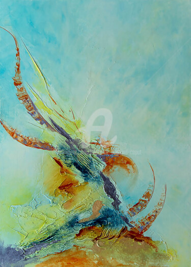 Картина под названием "Océane" - Françoise Dugourd-Caput, Подлинное произведение искусства, Масло Установлен на Деревянная р…