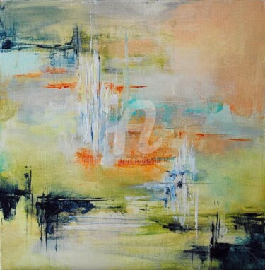 Painting titled "Insaisissable 3" by Françoise Dugourd-Caput, Original Artwork, Oil Mounted on Wood Stretcher frame