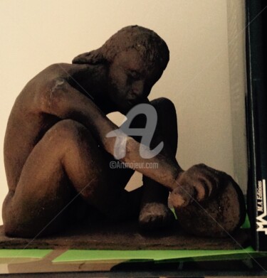 Sculpture intitulée "Musculation ou Ach…" par Cédo, Œuvre d'art originale, Terre cuite