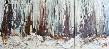 Malerei mit dem Titel "Fôret en hiver" von Françoise Finet, Original-Kunstwerk, Acryl