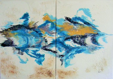 Painting titled "Coelacanthe" by Françoise Finet, Original Artwork, Acrylic