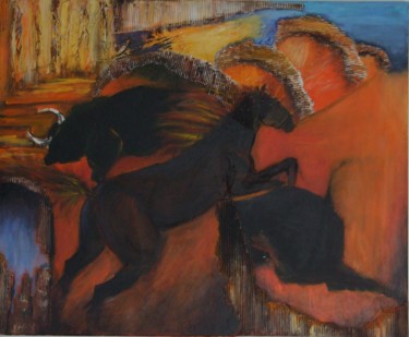 Peinture intitulée "En Camargue" par Françoise Folley, Œuvre d'art originale, Huile