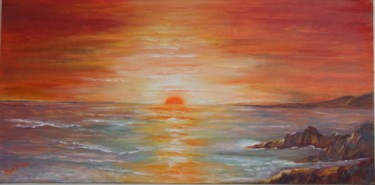 Peinture intitulée "Coucher de soleil -1" par Françoise Folley, Œuvre d'art originale