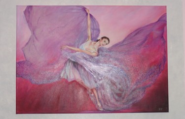 Peinture intitulée "Et le papillon devi…" par Françoise Folley, Œuvre d'art originale, Huile