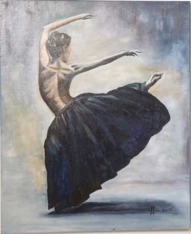 Painting titled "Danseuse d'ombre.jpg" by Françoise Fucina, Original Artwork, Oil