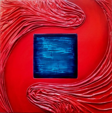 Malerei mit dem Titel "Magma - 60 x 60 - F…" von Françoise Gosset, Original-Kunstwerk, Pigmente