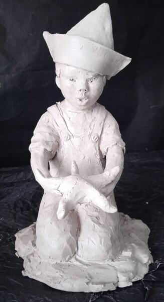 Скульптура под названием "Ho la belle étoile" - Françoise Guillou, Подлинное произведение искусства, Терракота