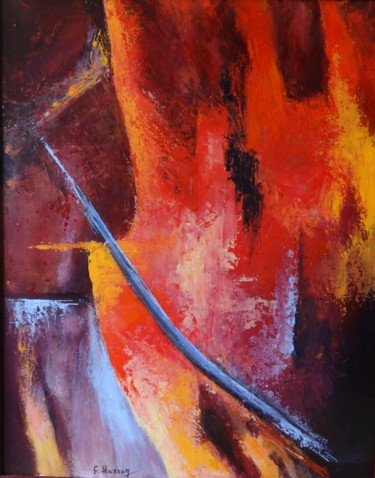 Painting titled "Improvisation - 9" by Françoise Husson, Original Artwork, Acrylic