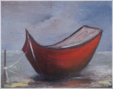 Peinture intitulée "BARQUE ROUGE" par Françoise Husson, Œuvre d'art originale, Acrylique