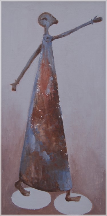 Painting titled "FEMME EN MARCHE" by Françoise Husson, Original Artwork, Acrylic