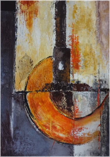 Painting titled "CONSTRUCTION GEOMET…" by Françoise Husson, Original Artwork, Acrylic