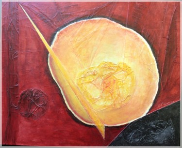 Painting titled "PLANETE JAUNE" by Françoise Husson, Original Artwork, Acrylic