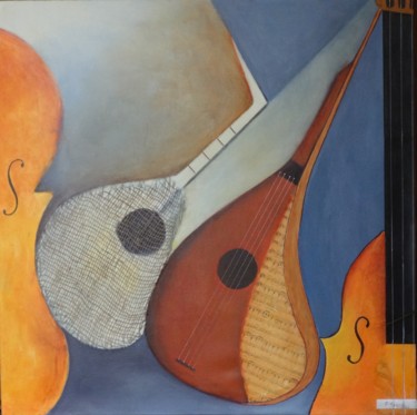 Peinture intitulée "Instruments à cordes" par Françoise Husson, Œuvre d'art originale, Acrylique