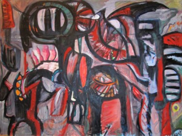 Peinture intitulée "Festival" par Françoise Icart, Œuvre d'art originale, Huile