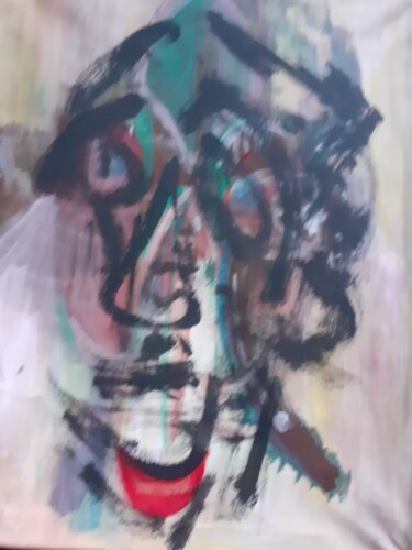 Картина под названием "portrait" - Françoise Icart, Подлинное произведение искусства, Акрил Установлен на Деревянная рама дл…