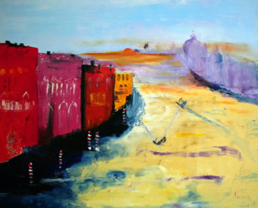 Peinture intitulée "Venise au soleil co…" par Francoise Lavenu, Œuvre d'art originale, Huile