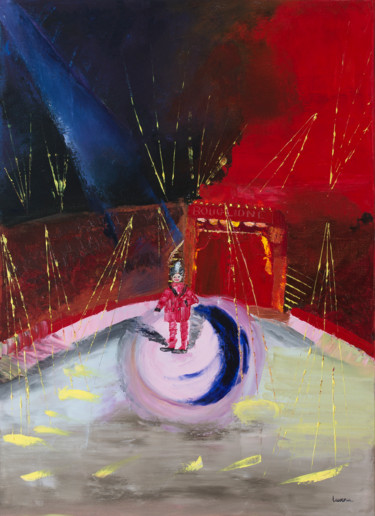 Картина под названием "Cirque d'hiver" - Francoise Lavenu, Подлинное произведение искусства, Масло