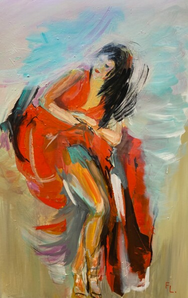 Painting titled "Elle aime danser" by Francoise Leblanc, Original Artwork, Acrylic