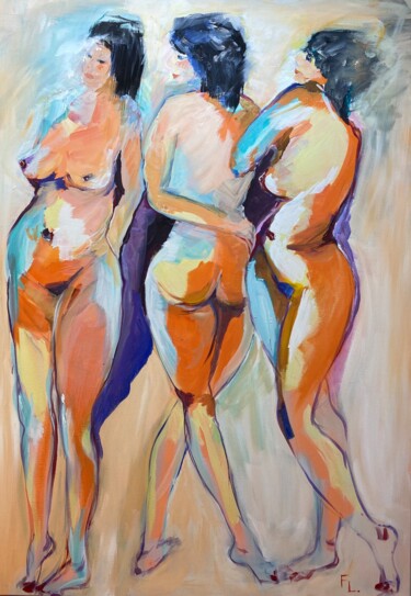 Pintura titulada "Femmes dans la lumi…" por Francoise Leblanc, Obra de arte original, Acrílico