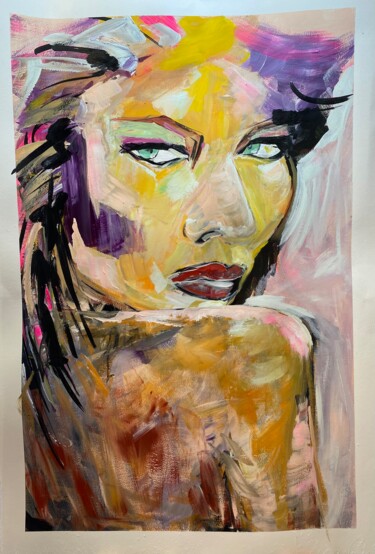 Peinture intitulée "Femme affirmée" par Francoise Leblanc, Œuvre d'art originale, Acrylique