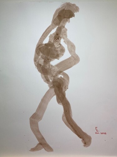 Tekening getiteld "TRAIT VIVANT 6" door Francoise Leblanc, Origineel Kunstwerk, Inkt